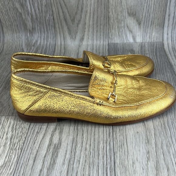 ๐2/$25 ๐ Sam Edelman Gold Crinkle Loraine Bit Loafer - Picture 6 of 10